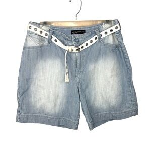 Size 12 Lee Platinum Label Shorts Blue White Striped Shorts Belted